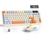 Wireless Rechargeable Gaming Keyboard And Mouse Combo Rainbow Backlit 4000dpi