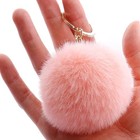  50 Pcs Colorful Poms Keychains  2 4inch Fluffy Ball Faux Fur Keyring Pom Gold
