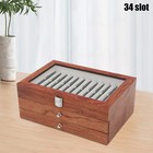 Rosewood Fountain Pen Display Case Holder Pen Display Box Storage Pen 34 Slots