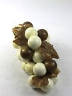 Vintage Lucite Acrylic Grape Cluster Opaque Cream And Gold Mcm Rare
