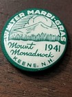 Winter Mardi-gras  Mount Monadnock Nh 1941 pinback Button  Backing Paper 1 25 In