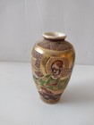 Antique Japanese Meiji Period Satsuma Pottery Vase Hand Painted Figures 5 