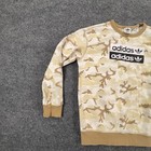 Adidas Originals Sweatshirt Youth 11-12y Medium Beige Camo Trefoil Logo Crewneck