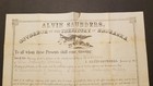 Alvin Saunders  Governor Of Nebraska Territory   Signed 1862 Militia Commission