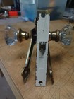 Antique Vintage Door Set 1930 Brass Plates  Glass Knobs Mortise Lock No Key