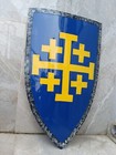 Heater Shield Black Cross Knight Medieval Templar Battle Armor Crusader Warrior