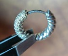 David Yurman Sterling Silver 925 Hoop Pave Huggie Earrings 7mm