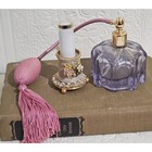 Vintage Filigree Lipstick Holder Floral Rhinestone Vanity Decor Coquette 