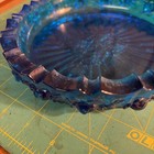 Vintage Mcm Cobalt Blue Glass Ashtray  16 Cigarette Slots  7 25    Diameter