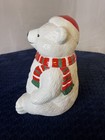 Vintage 1996 Christmas Coca-cola Polar Bear In Scarf Cookie Jar