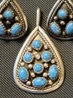 Irene Chiquito Ic Navajo Sterling Silver Turquoise Necklace   Earrings Set