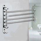 4-arm Stainless Steel Swivel Towel Holder Swing Bar Rack Towel Hanger Wall Mount