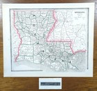 Vintage 1883 Louisiana Map 13 x11  Old Antique Original New Orleans Metairie La