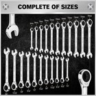 32pc Combination Ratchet Wrench Set Sae   Metric 72-tooth Adapter Organizer Case