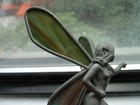 Vintage Pewter Fairy Butterfly Lady Stained Glass Wings Sun Catcher 4 1 2 