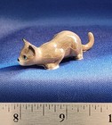 Vintage Retired Hagen Renaker Miniature Crouching Cat  3079 Grey 1995  7 8  Tall