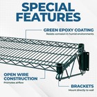 Green Epoxy Wire Wall Shelf Heavy Duty Commercial Storage Rack Shelving 21 x42 