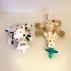 2 Mary Meyer Wubbanub Pacifier Giraffe Cow Plush Pacifier Unused