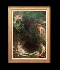Large 19th Century Pre-raphaelite  the Cave  Fairies By Mark Lancelot Symons