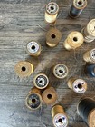 Vtg Lot 70 Silk Cotton Thread Button Belding Corticelli Clarks Etc Wood Spools