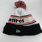 New Era Houston Astros Knit Beanie Hat One Time Removable Pom Osfm
