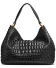  488 Donna Karan New York Glenwood Quilted Croc Shoulder Tassel Detail Black