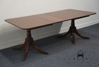 Vintage Antique Solid Mahogany Traditional Duncan Phyfe Style 86  Double Pede   