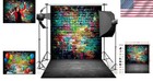 5x7ft Graffiti Backdrop Brick Wall Vintage Cement Floor Photo Studio Props