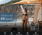 Portable Camping Shower 6000mah Rechargeable Outdoor Camp Pump For Hiking Travel