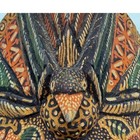 Vtg Hand Carved Wood Batik Mask Indonesian Balinese Wall Art Decor Floral
