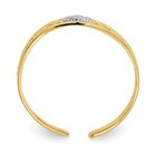 Real 14k Solid Yellow Gold White Rhodium Toe Ring Adjustable Beaded Diamond-cut
