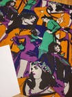 Rare Vintage Mid Century Retro 70s 60s Purp Org Psychedelic Ladies Print Fabric 
