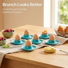 Hard Soft Boiled Egg Cups Set Of 6 Pack  Stackable Ceramic Porcelain Egg Holder