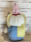 Vintage Eden Toys Clown Plush Baby Rattle Chime Lovey Stuffed