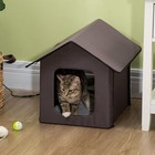 Heated Cat Houses For Outdoor And Indoor Portable Kitty Shelter Waterproof Brown