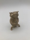 Vintage Owl Gold Toned Heavy Metal  Velvet Pin Cushion 99 5g 2 5    Tall Flaking