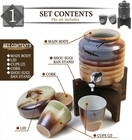 Shigaraki Ware Radium Water   Shochu Dispenser With Cups   New Japan
