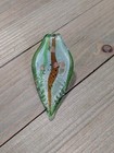 Glass Pendant Silver Bronze   Green Dichroic Glass Murano Glass Necklace Pendant