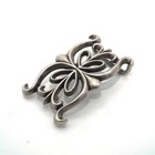 Retro Solid Brass Silver Coating Vintage Lily Flower Style Belt Buckle 38mm