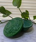 Curt Schlevogt For Ingrid Art Deco Green Glass With Roses Trinket Box auction