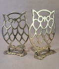 Vintage Mid Century Owl Brass Bookend Set  1970   s Bookend Foldable 6 5  X 5 