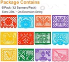 6 Pack Mexican Banners 132 Ft  22ft X 6  Papel Picado Banner Cinco De Mayo Decor