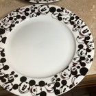 Set Of 5 -disney Mickey Mouse All Over 10    Black   White Dinner Plates-euc