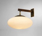 Mid Century Opaline Glass Wall Sconce   Italian Brass Vanity Globe Lamp