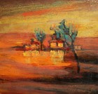 Vintage Expressionist Oil Painting Landscape Signed