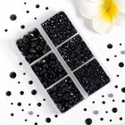 Hotfix Rhinestones  Black  3960pcs Mixed 5 Sizes  Ss6-ss30   Hot Fix Crystals   