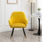 Contemporary Yellow Velvet Accent Chair  Modern Upholstered Lounge Chair