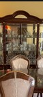 Antique Dining Room Table With 6 Chairs   2 Piece Hutch Set  jr 