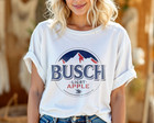Busch Light Apple T-shirt     Retro Beer Logo Tee A304