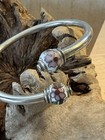 Vintage Sterling Silver Cloisonn   Bracelet Wrap 925
